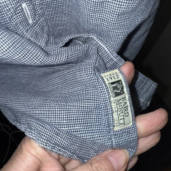 J. Crew Navy Small plaid Button Down Shirt. Medium Slim fit. Excellent Condition - Picture 7 of 9